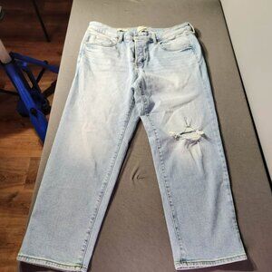 Universal Thread Highest Straight Ankle Jeans 17R - Light Wash Distressed